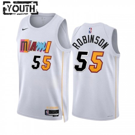 Dres Miami Heat Duncan Robinson 55 Nike 2022-23 City Edition Bijela Swingman - Dječji